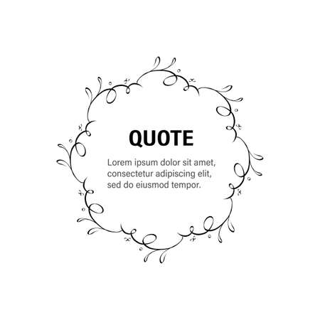 Floral frame in sketch style on white background. Floral sketch. Vintage frame . Hand drawn. Line icon. Line art. Vector design.のイラスト素材