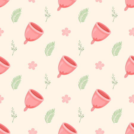 Menstruation period Female period protection pattern. Vector illustrationのイラスト素材