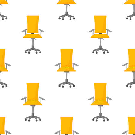Flat style office chair pattern. Modern flat design. Furniture vector illustration set. Isolated vector.のイラスト素材