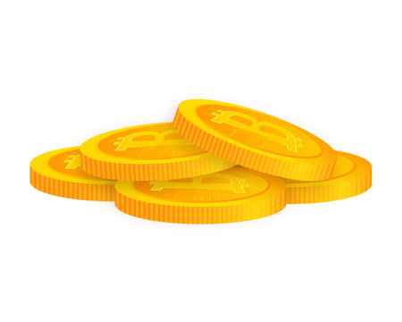 Bitcoin digital wallet. Crypto currency, crypto currency coin. Bitcoin exchang.のイラスト素材