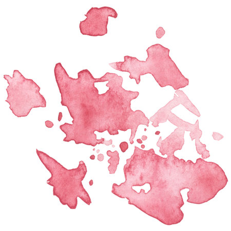 Abstract watercolor spot, pink stains. Brush of splash shades. Hand-drawn texture for backgrounds, cards, banners isolated on white backgroundの写真素材