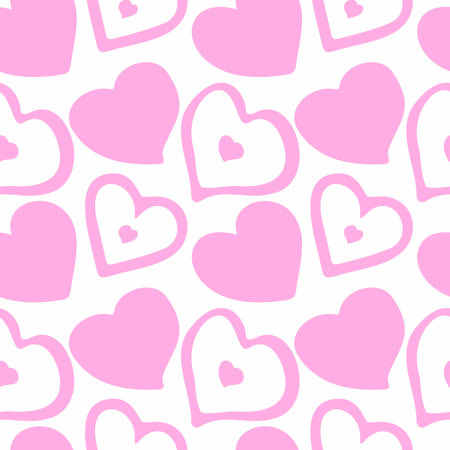 Adorable hand-drawn heart  pattern. Lovely backdrop, ideal for Valentine's Day and other romantic...