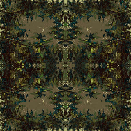 Colorful Seamless Grunge Pattern. Abstract Messy Painted Antique Texture. Modern Futuristic Wall Backdrop For Background, Wallpaperの写真素材