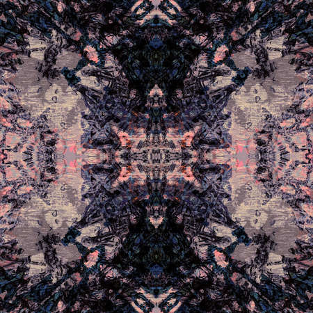 Colorful Seamless Grunge Pattern. Abstract Messy Painted. Modern Futuristic Wall Backdrop For Backgroundの写真素材