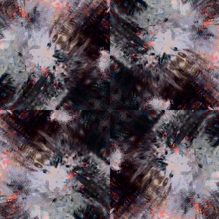Colorful Seamless Grunge Pattern. Abstract Messy Painted. Modern Futuristic Wall Backdrop For Backgroundの写真素材