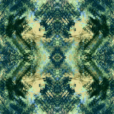 Colorful Seamless Grunge Pattern. Abstract Messy Painted. Modern Futuristic Wall Backdrop For Backgroundの写真素材
