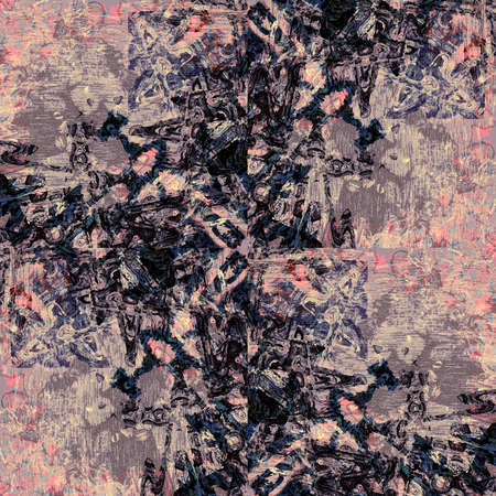 Colorful Seamless Grunge Pattern. Abstract Messy Painted. Modern Futuristic Wall Backdrop For Backgroundの写真素材