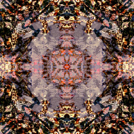Colorful Seamless Grunge Pattern. Abstract Messy Painted Antique Texture. Modern Futuristic Wall Backdrop For Background, Wallpaperの写真素材