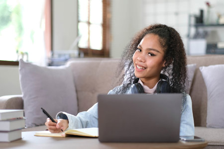 Work from home, Young asian woman struggle with laptop computer, Frustrated asia girl looking at...
