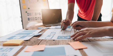 Graphic designers creative drawing website ux app development and application for mobile phone in...