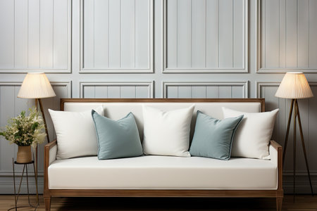 A simple frame to simulate a contemporary setting in a living room.by Generative AI.の素材