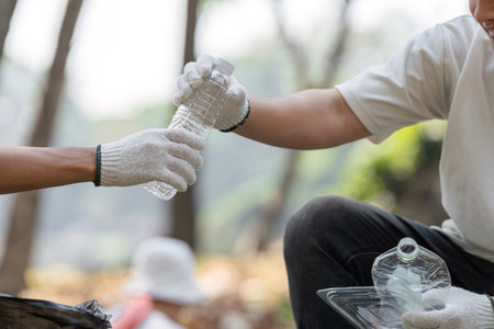Collaborative Cleanup. Volunteers during a park cleanup.