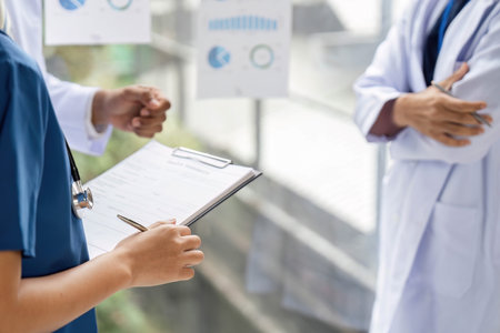 Doctor discussing patient care strategies with engaging visuals