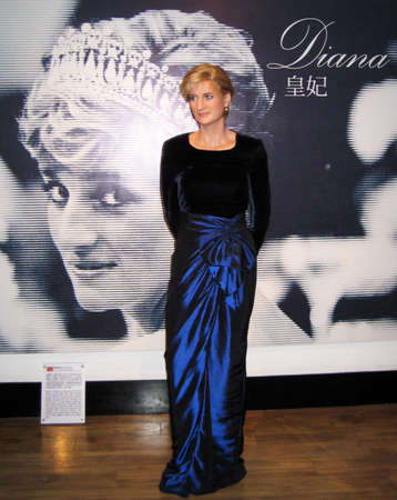 Diana waxwork on exposition at The Peak, Hongkongのeditorial素材