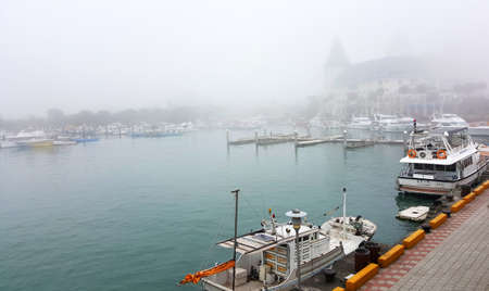 Tamsui District, New Taipei City, Taiwan - April 1, 2016: Tamsui Fisherman's Wharfのeditorial素材