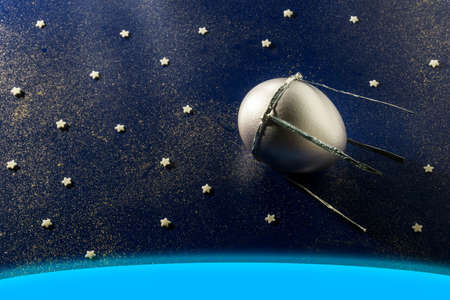 satellite egg in the background of stars
