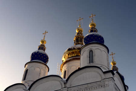 view of the St. Sophia-Assumption Cathedral on a clear winter dayの写真素材