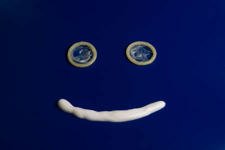 emoticon made of condoms bの写真素材