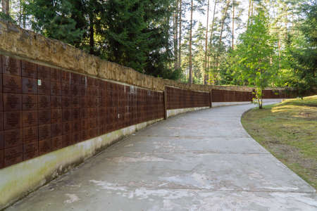 Katyn, Smolenskaya oblast, Russia - 08 22 2020: plaques with the names of the victims of the Katyn massacreのeditorial素材