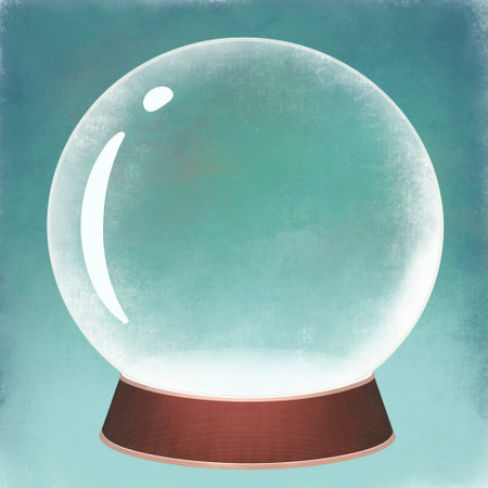 Winter snow globe with Christmas holiday winter isolated in snow for Christmas greeting card or posterの写真素材