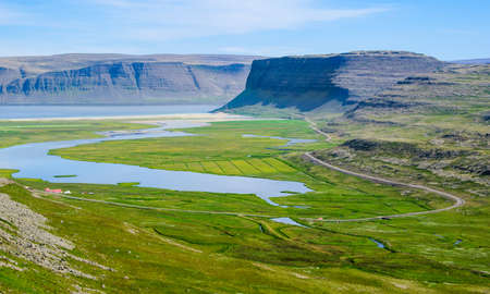 iceland westfjord mountainsの写真素材