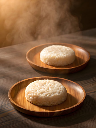 Koreans celebrate Chuseok with delicious rice cakes reflecting rich traditions and autumn's joy.の素材