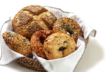 bread and buns in a basket