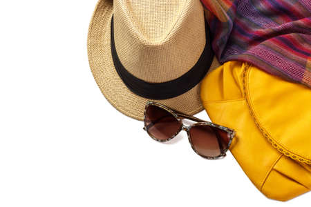 colorful collection of teenager accessries in urban style isolatedの写真素材