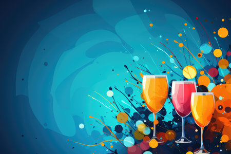abstract background with bottles of wine and bubbles. Abstract background for Bartender Appreciation Day or Repeal Day. AI generatedの素材