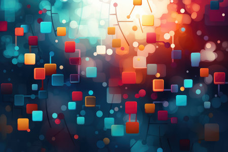 Abstract background image with colorful bokeh lights and other elements. Cracking the Code of Words: Celebrating Crossword Puzzle Day. AI generatedの素材