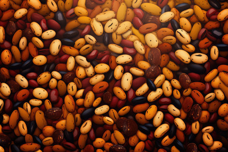 Colorful beans background. January 6: Bean Day. AI generatedの素材