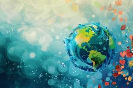 Earth planet on abstract background. abstract background for World TB Day. AI generatedの素材