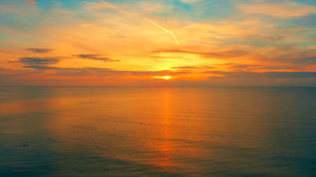 orange sunset sun and sea