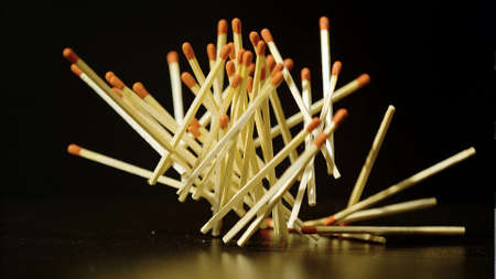 matches fall on the black table