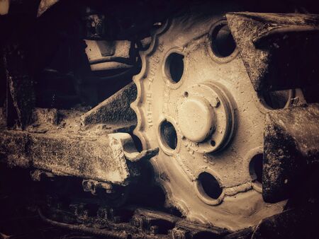 Vintage tracked tractor wheel hub