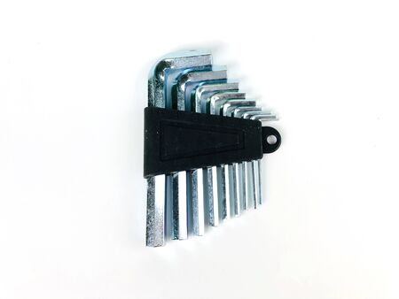 Hex key wrench set isolated on white background