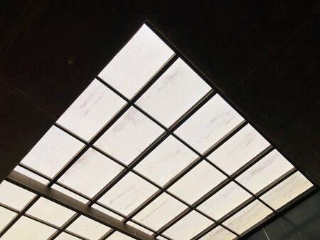 skylight roof in rectangular grid of building