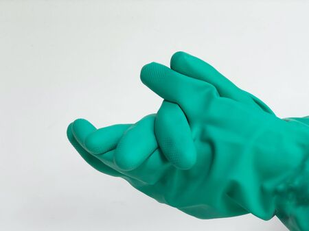 Doctor's hands in gloves in the spread of virus situation for protection against infections. isolated on white backgroundの写真素材