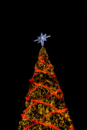 Blur of Christmas Tree Decorationsの写真素材