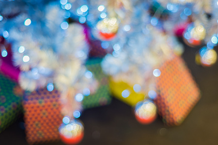 Blur of Christmas Tree Decorationsの写真素材