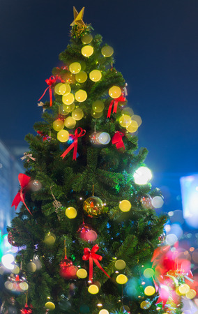 Blur of Christmas Tree Decorationsの写真素材