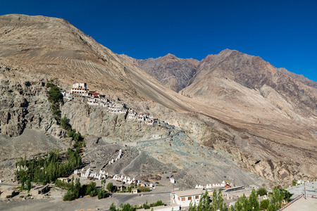 Diskit monastery in the Nubra Valley of Ladakhの写真素材