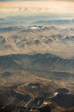 Aerial view of mountain range in Leh, Ladakh, Indiaの写真素材