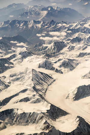 Aerial view of mountain range in Leh, Ladakh, Indiaの写真素材