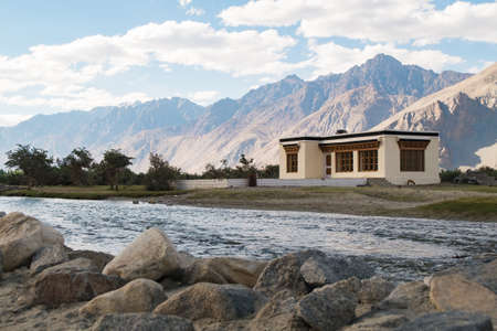 Building in Nubra Valley, Ladakh, Jammu and Kashmir, India.の写真素材