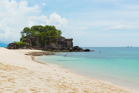 Stone with beautiful beach at Koh Khai in Andaman Sea,Tarutao national park and Koh Lipe,Thailandの写真素材