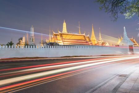 Wat Phra Kaew at night Bangkok,Thailandのeditorial素材