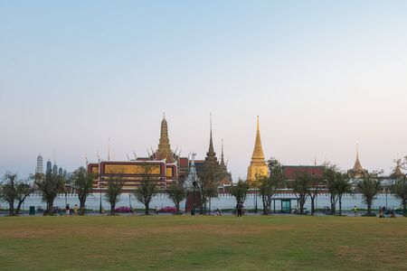 Wat Phra Kaew sunset Bangkok,Thailandのeditorial素材