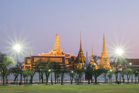 Wat Phra Kaew sunset Bangkok,Thailandのeditorial素材