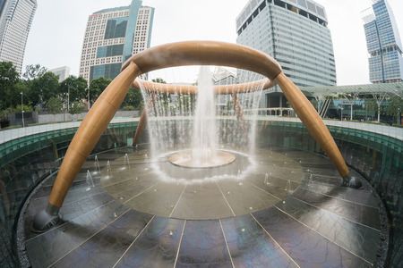 Singapore - March 19,2016 : Fountain of wealth have been recorded by the Guinness book of record as the largest fountain in the world in Suntec city at Singapore on March 19,2016のeditorial素材